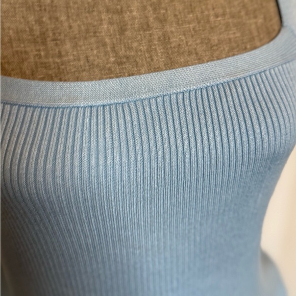 Ribbed Square Neck Sweater Tank Airy Blue- Like New - Picture 10 of 11